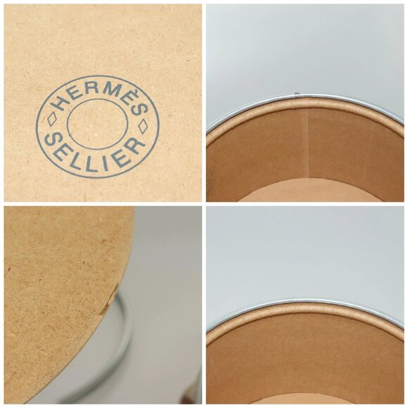 HERMES Saddle Box Wood Orange Silver Auth - Picture 15 of 16